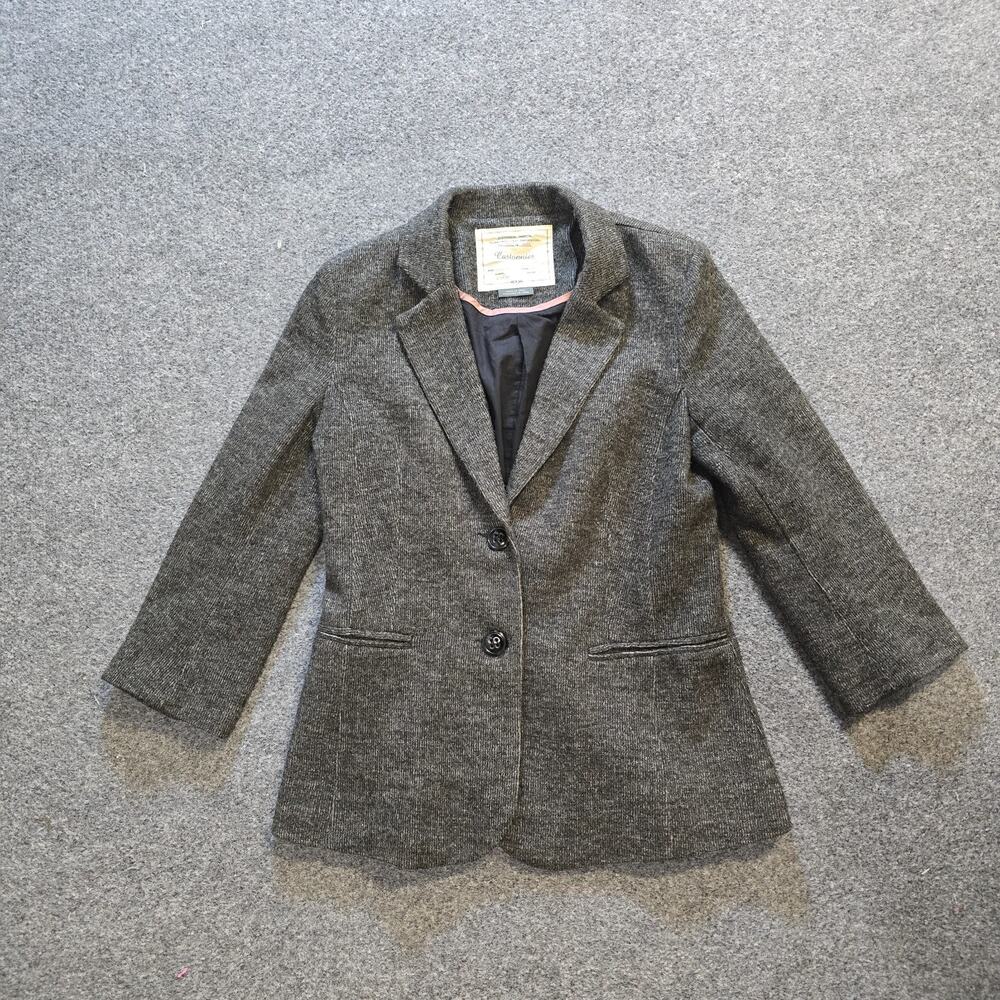 Cartonnier Jacket Womens Size Medium Gray Tweed 2 Button Lined Capsule Career